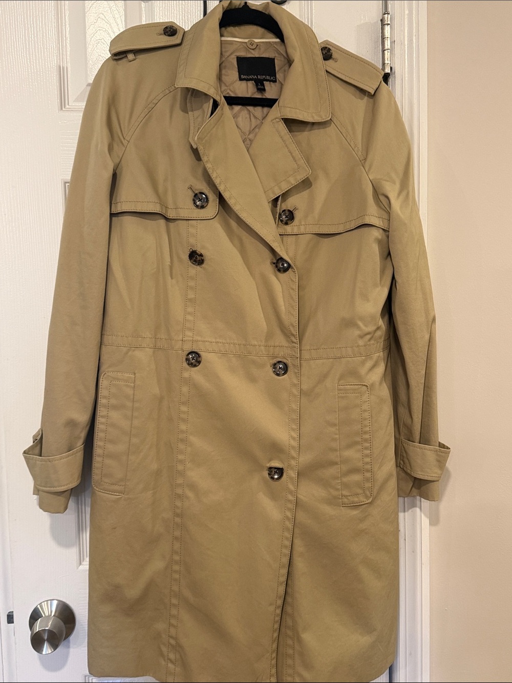 Banana Republic Tan Double-Breasted Trench Coat